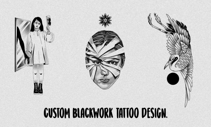 Gig Preview - Make creative blackwork tattoo design for any style