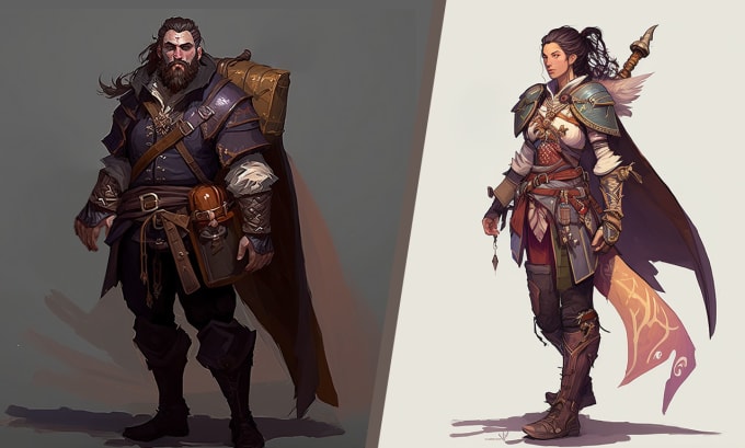 Gig Preview - Draw dnd character art and game character concept art