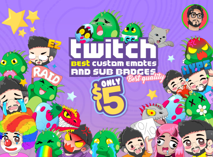 Gig Preview - Create the best emotes and badges for your channel to shine