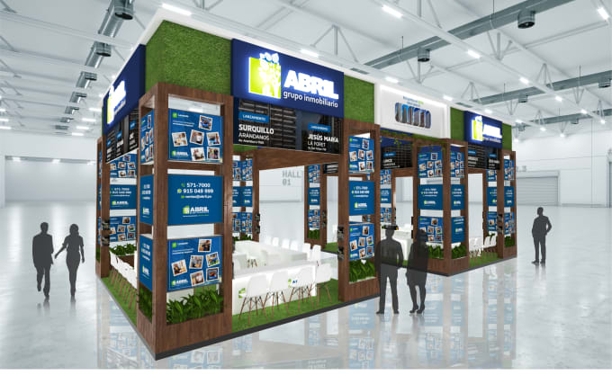 Gig Preview - Create 3d trade booth, exhibition stand, stall, both, kiosk