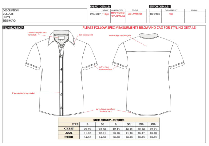 Gig Preview - Create detailed factory production ready tech packs