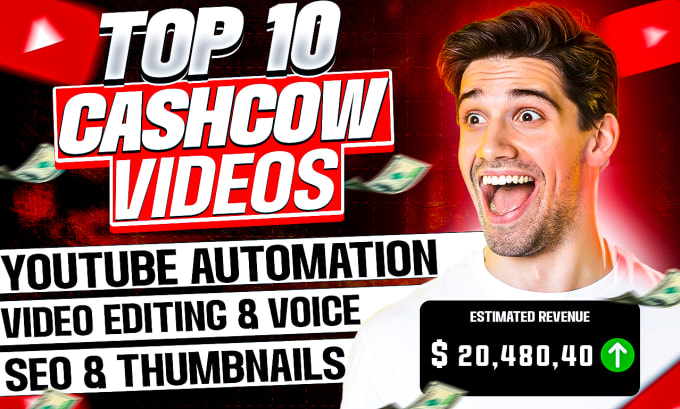 Gig Preview - Do youtube automation videos, cash cow videos, top 10 for automated channel