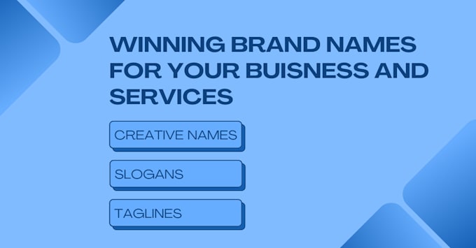 Gig Preview - Create brilliant names and slogans for your brand