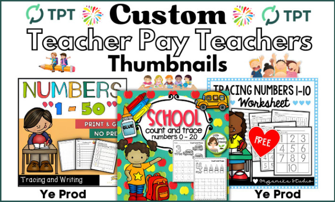 Gig Preview - Create amazing teachers pay teachers tpt  product cover thumbnails