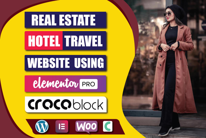 Gig Preview - Build hotel, travel, real estate website with elementor and crocoblock