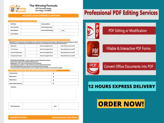 Gig Preview - Create fillable PDF form within 24 hrs