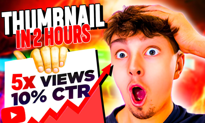 Gig Preview - Make view boosting youtube thumbnail in 2hrs