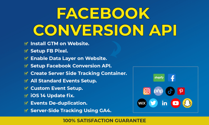 Gig Preview - Setup facebook pixel conversion API with GTM server side tracking ga4 event