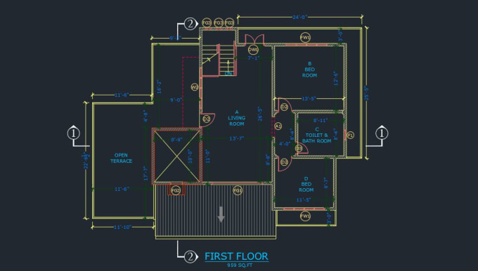 Gig Preview - Draft architectural and civil working drawings auto cad 2d