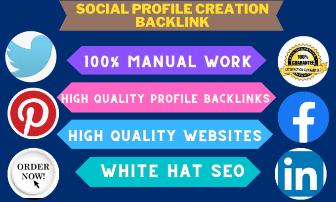 Gig Preview - Create high quality social profile creation backlinks or social media profile