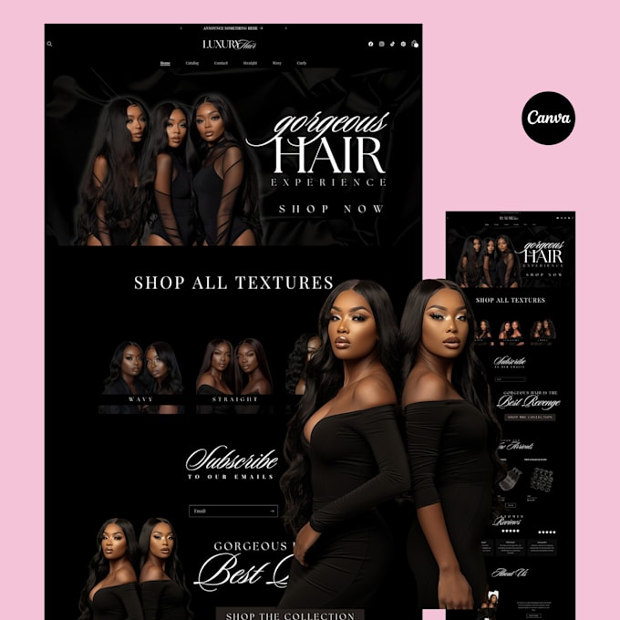 Gig Preview - Design a shopify website for your hair or beauty business