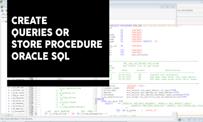 Gig Preview - Do create query or store procedure plsql