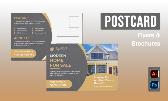 Gig Preview - Design a professional real estate, business, medical postcard, leaflet and eddm