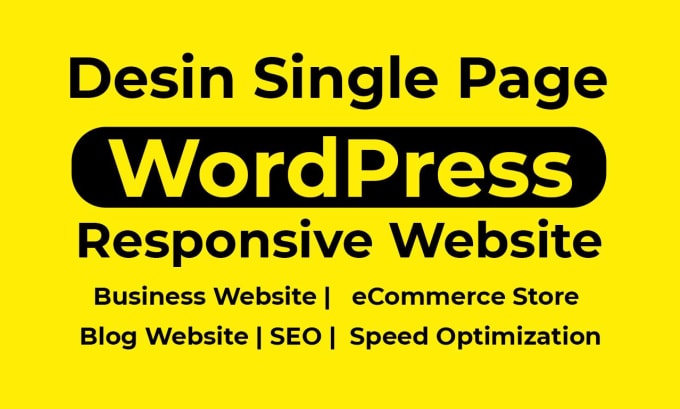 Gig Preview - Design stunning wordpress one page website, single page website