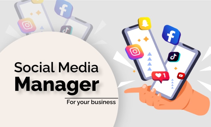 Gig Preview - Be your social media manager, social media marketer and content creator