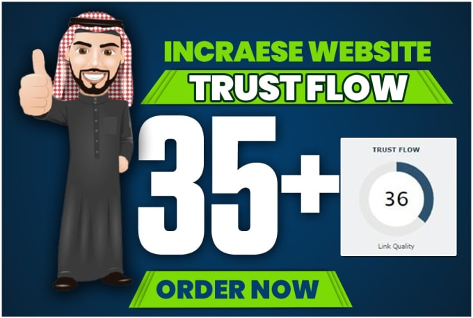 Gig Preview - Increase your site majestic URL trust flow tf 35 plus with SEO backlinks