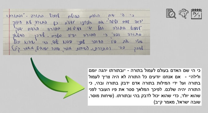 Gig Preview - Convert hebrew handwritten text into a typed copy