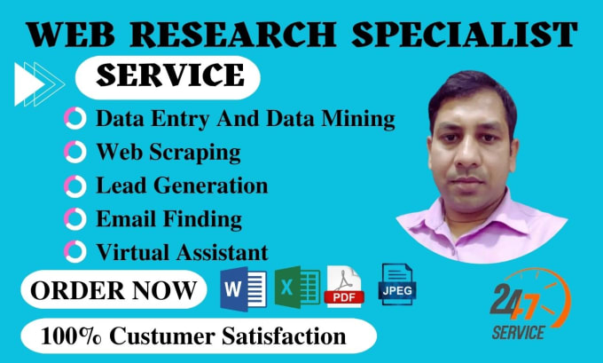 Bestseller - fastest data entry web research lead generation excel find emails