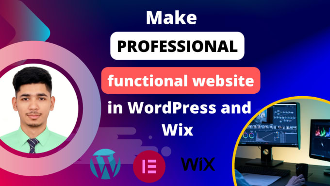 Gig Preview - Build professional website in wordpress and wix