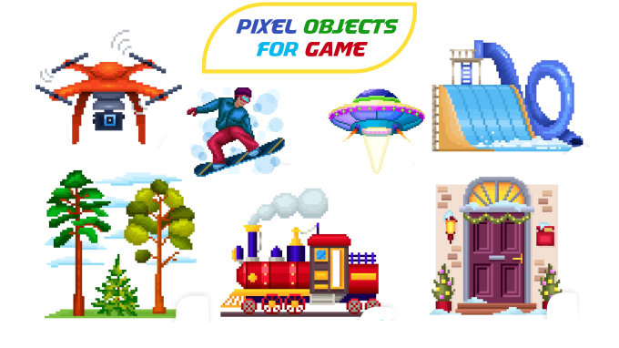 Gig Preview - Draw pixel objects, pixel characters, pixel icons, and pixel assets for game