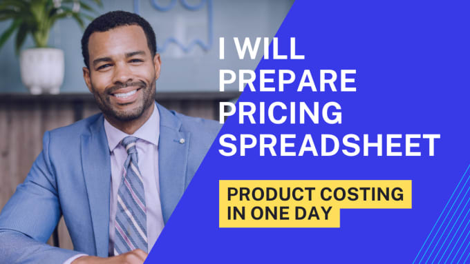 Gig Preview - Do product costing and pricing spreadsheet within a day