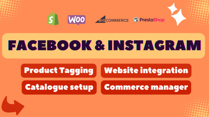 Gig Preview - Create and fix facebook shop instagram shop and connect it to your store