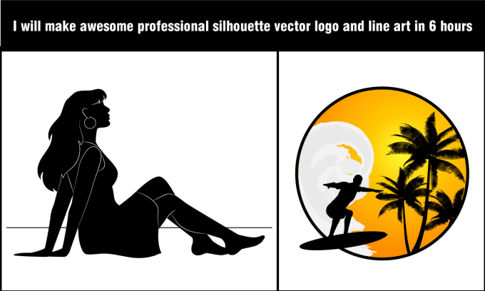 Gig Preview - Make awesome silhouette vector logo and line art  in 6 hours