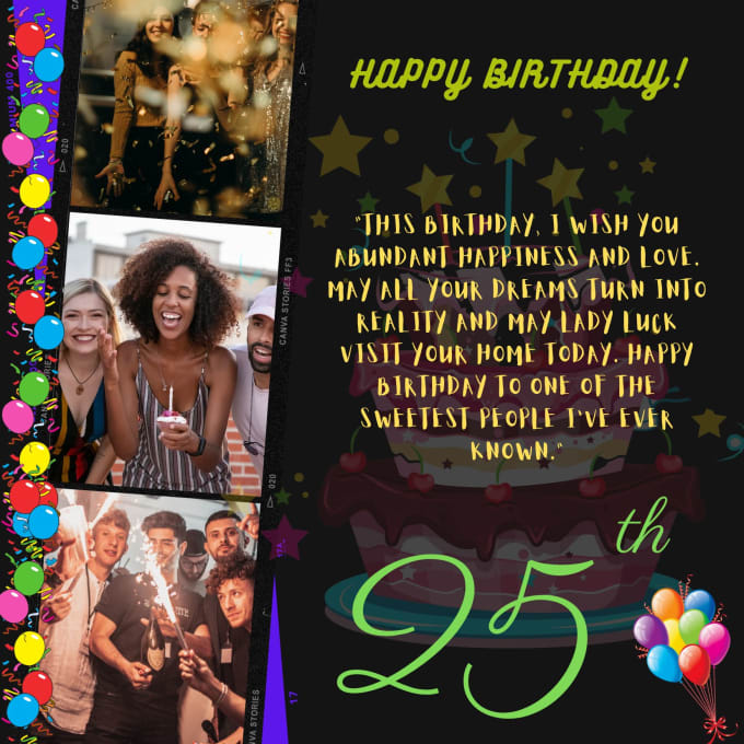 Gig Preview - Design eye catching and excellent birthday card using canva