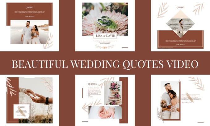 Gig Preview - Design a video quote for a beautiful and elegant wedding