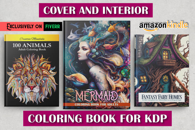 Gig Preview - Design kids and adult coloring book cover and interior, KDP book cover design