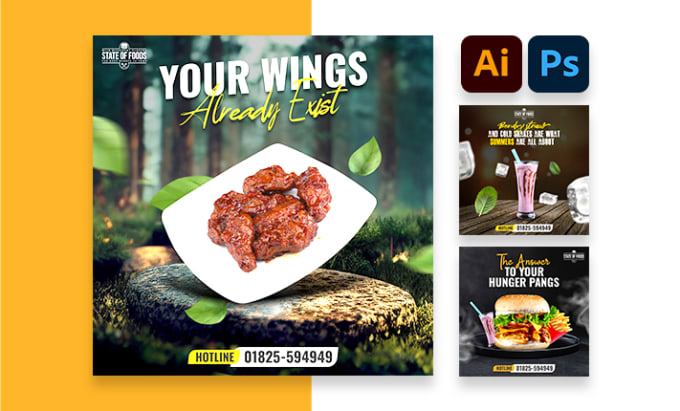 Gig Preview - Design a food poster within 10 hours