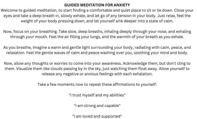 Gig Preview - Make 1 hour guided meditation and affirmation videos for youtube