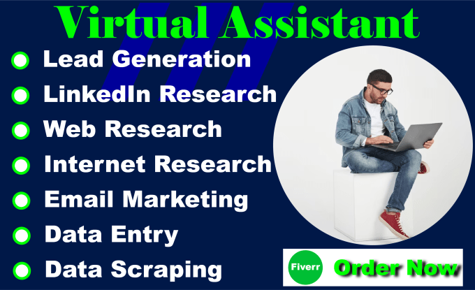 Gig Preview - Be your professional virtual assistant b2b lead, data entry