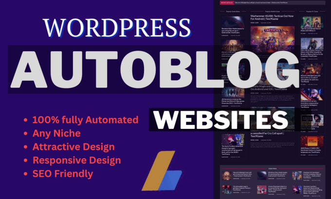 Gig Preview - Create autopilot news website, wordpress auto blog