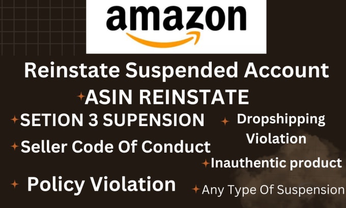 Gig Preview - Do reinstate your amazon suspended account poa