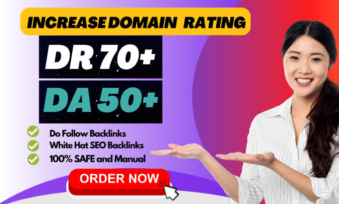 Gig Preview - Increase domain rating ahrefs dr using high authority white hat seo backlinks