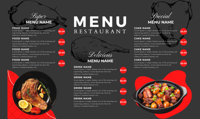 Gig Preview - Design awesome restaurant menu, food menu, price list