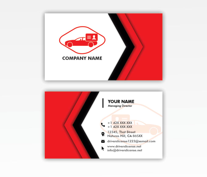 Gig Preview - Do elegant drivers safety influence business card design