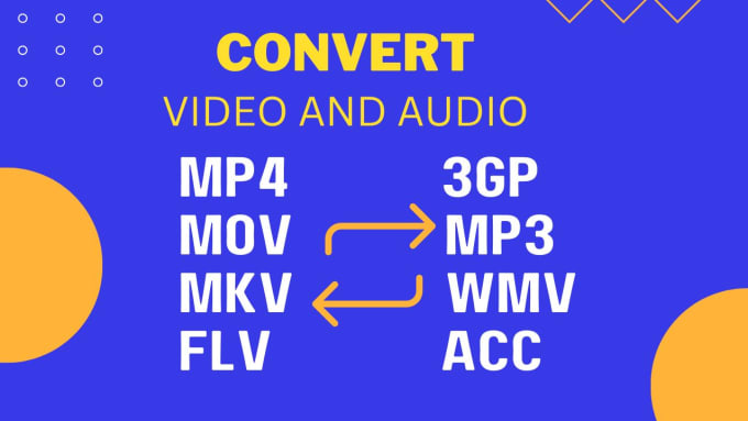 Gig Preview - Convert video and audio files such as mp4,mkv, mov, mp3, wmv