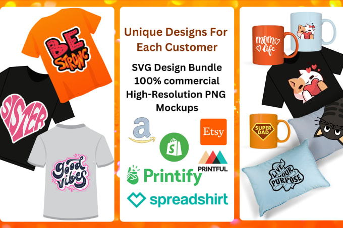 Gig Preview - Design t shirts for etsy or other print on demand platform