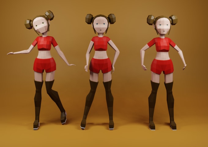 Gig Preview - Do low poly character modelling for you in blender