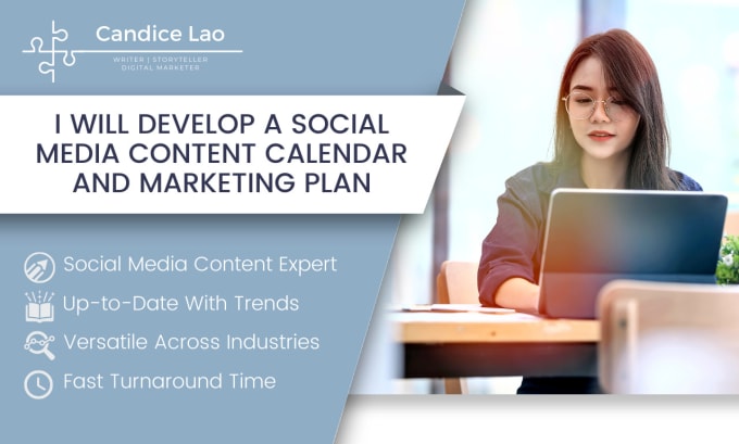 Gig Preview - Develop a social media content calendar and marketing plan