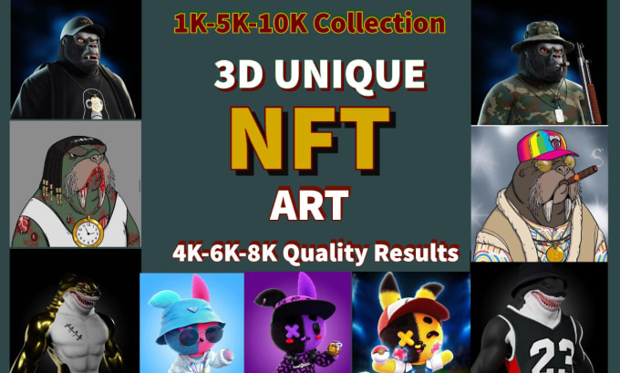 Gig Preview - Design unique 3d nft art, 3d nft character, 3d nft collection