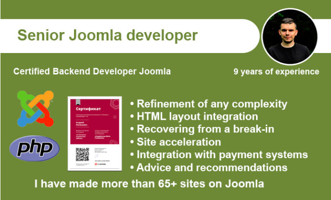 Gig Preview - Senior joomla developer, php, backend