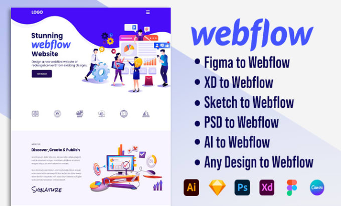 Gig Preview - Convert your designs to responsive webflow websites