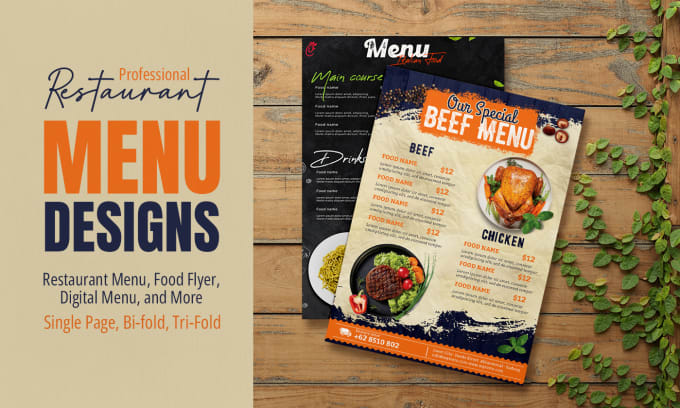 Gig Preview - Do an amazing menu design, food menu, restaurant menu design