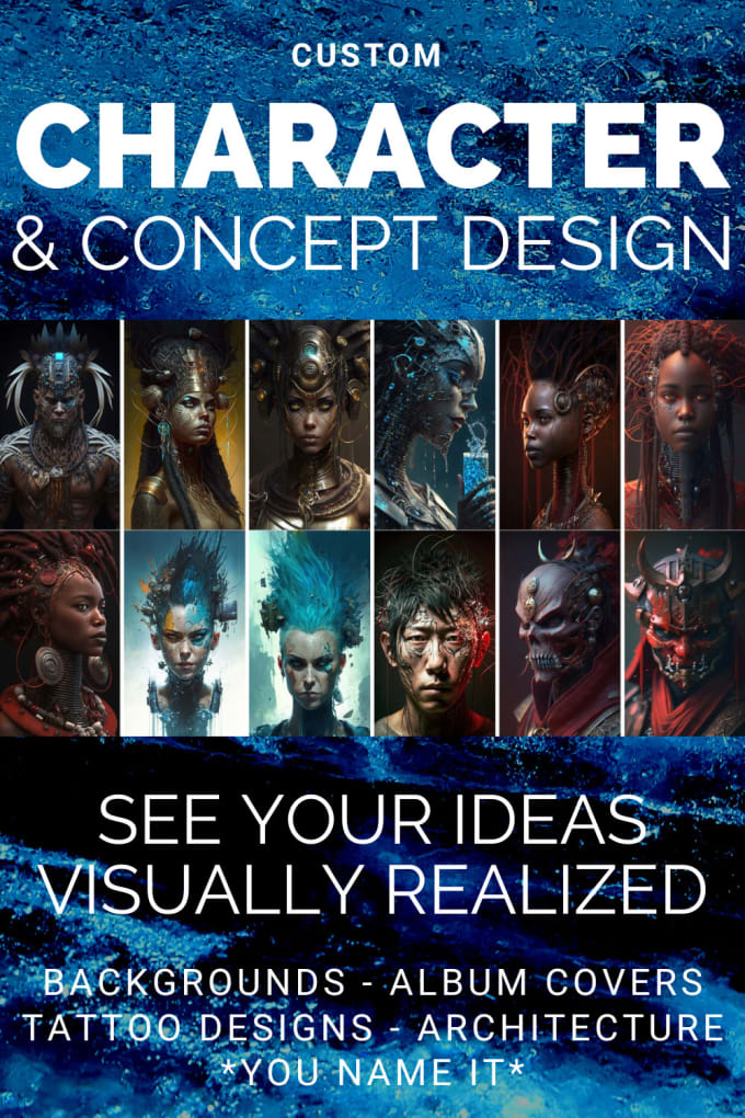 Gig Preview - Create a character desing, concept art with ai