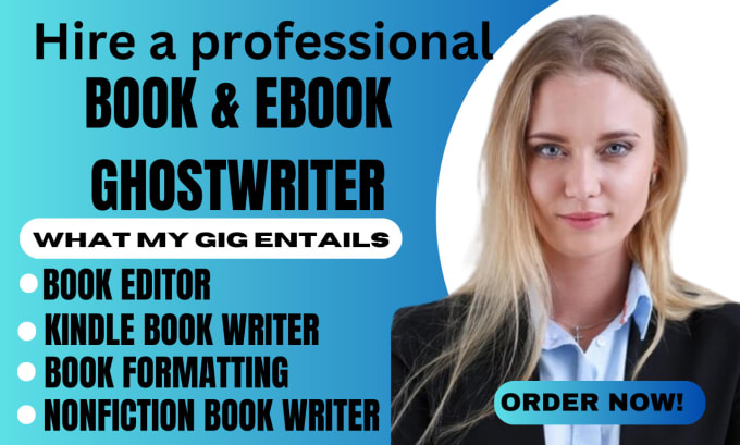 Gig Preview - Ghostwrite 30k words nonfiction ebook as ebook writer ghostwriter self help book