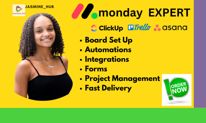 Gig Preview - Use monday crm or monday com to do project management clickup asana trello