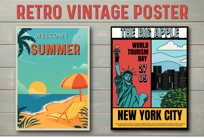 Gig Preview - Design and redesign creative retro vintage poster flyers and banner